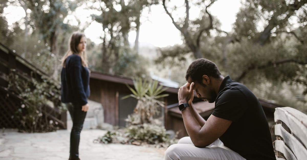 Illustration of a couple separating with social media icons in background