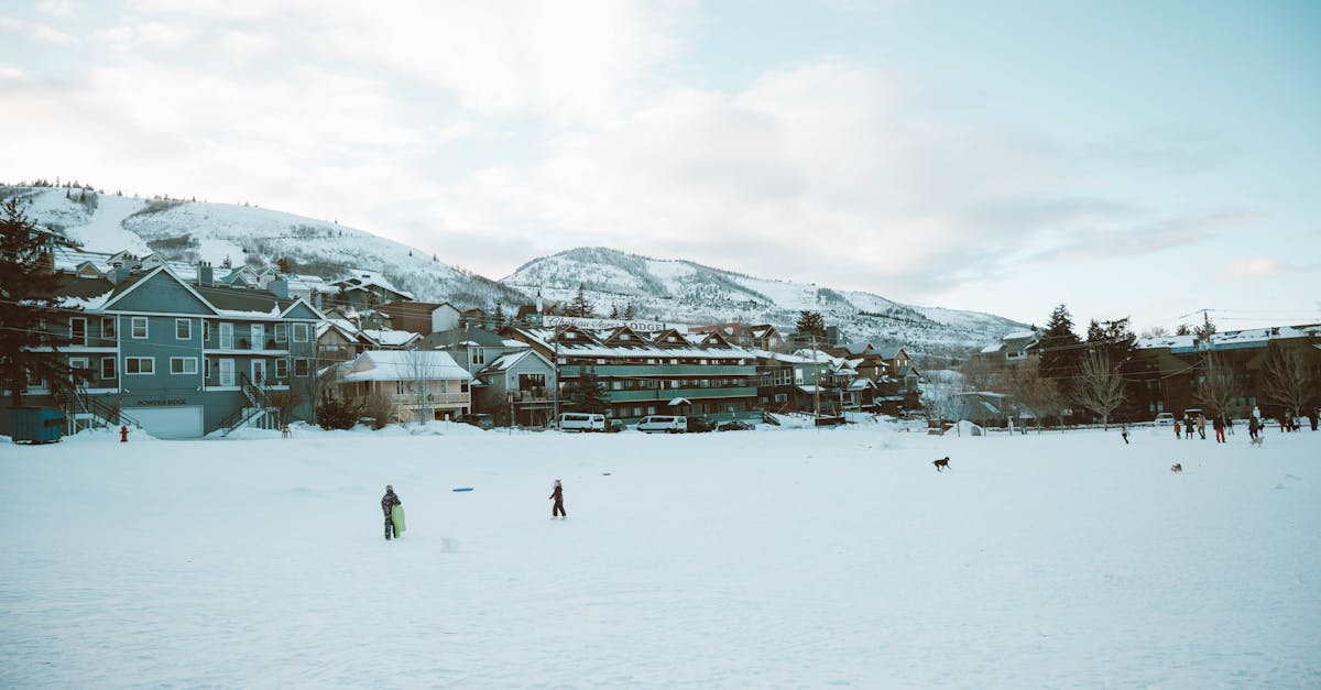 Entrance to the Sundance Film Festival in Park City, Utah, with snowy mountains in the background