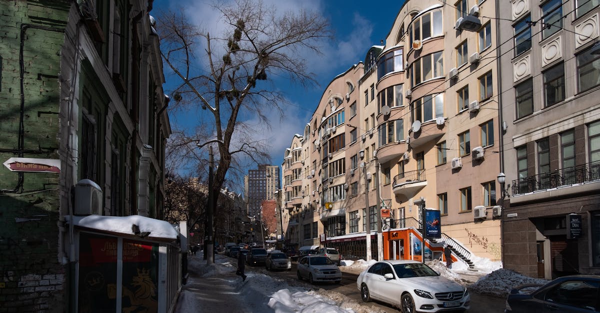 Snow-covered streets in Kyiv during winter power outage from Russian strikes
