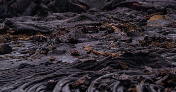 Closeup of Apollo mission moon rock sample showing titanium-rich basalt texture