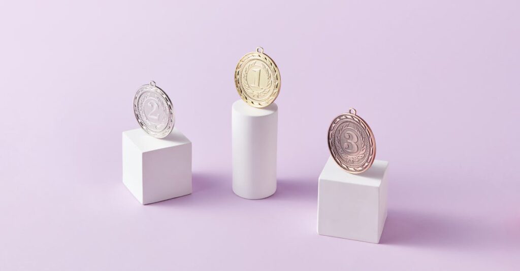 Olympic athletes couple celebrating medal win at 2026 Milan-Cortina Winter Games