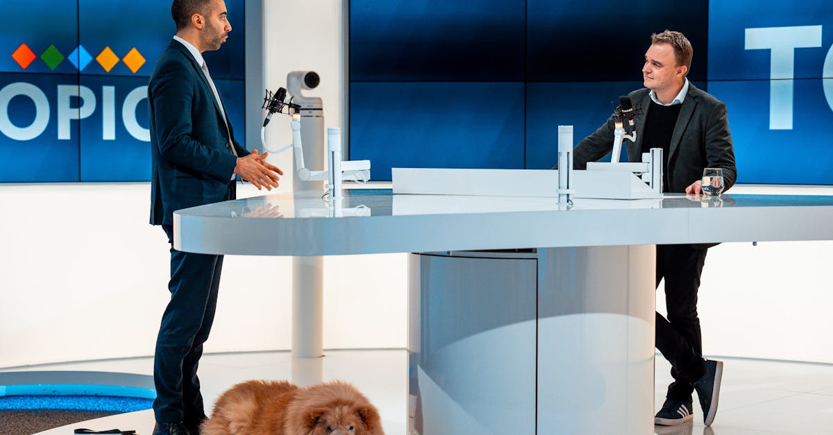 Pete Davidson hosting his Netflix video podcast show in studio