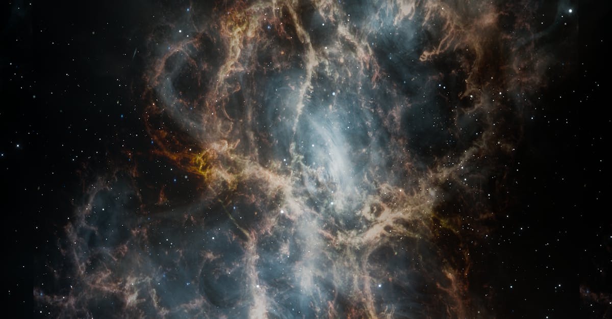 Colorful image of the Crab Nebula showing expanding gas filaments from a backyard telescope in Utah